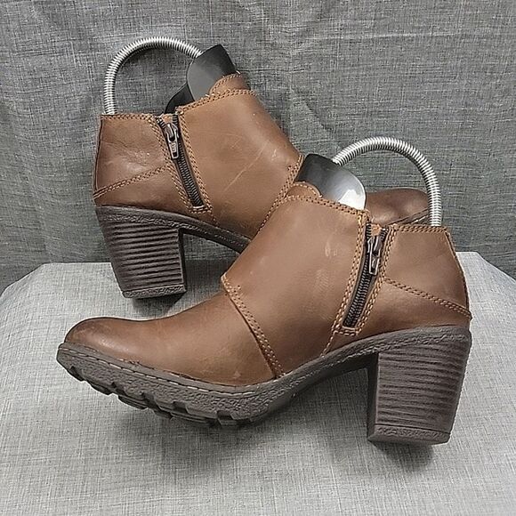 Born B.o.c Leather Brown Monk Strap ankle boots, Boho, slip-on, Women's sz 8.5 - Picture 5 of 12